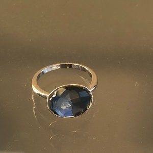 Blue Oval Swarovski Ring